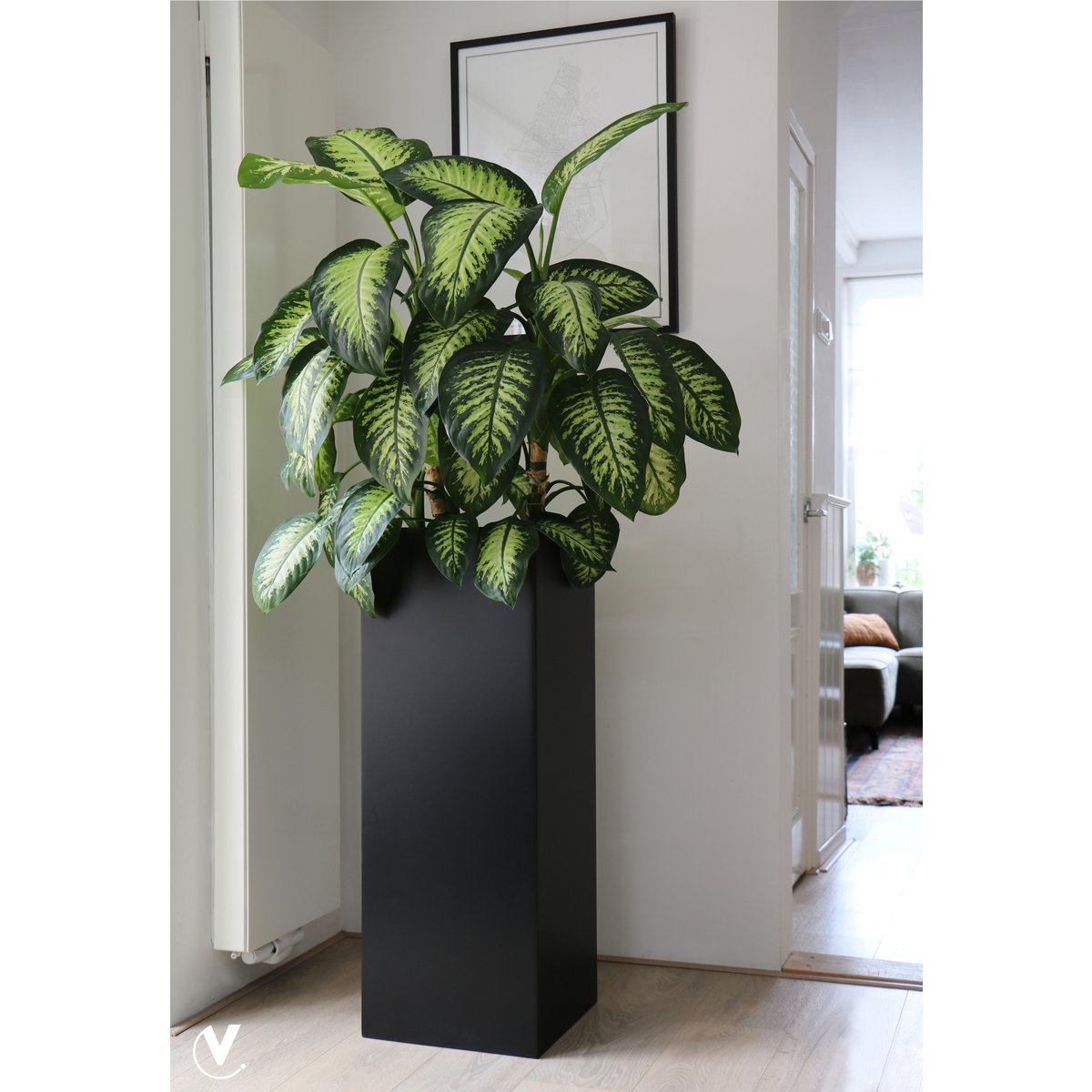 Zuil/Plantenbak - Mont Blanc matte black L35 x B35 x H80cm