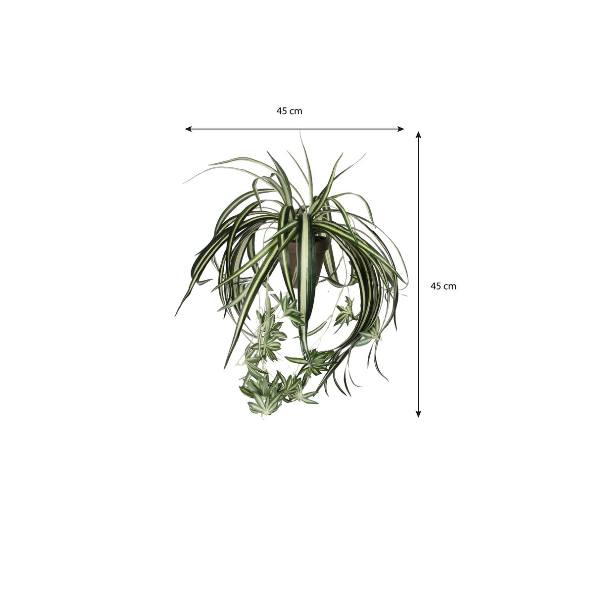 Chlorophytum Kunstplant in Bloempot Stan - H45 x Ø45 cm - Groen