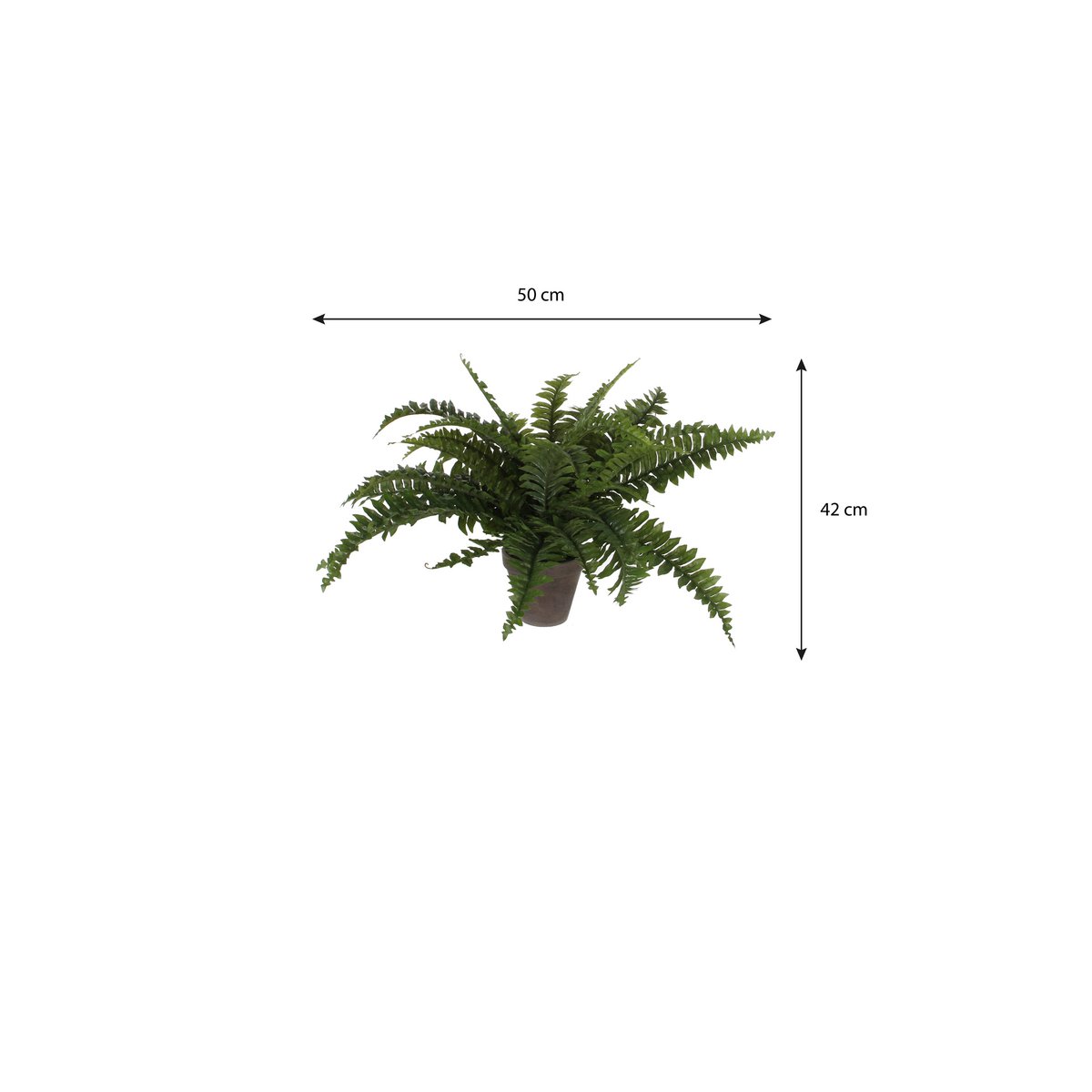 Boston Varen Kunstplant in Bloempot Stan - H42 x Ø50 cm - Groen
