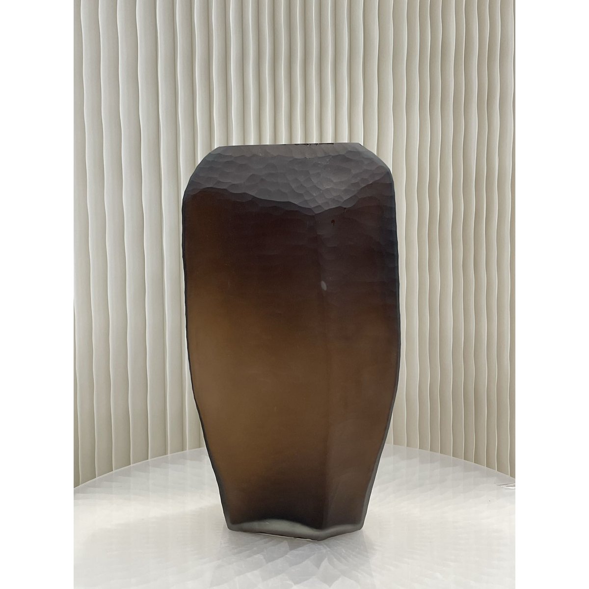 Bruine glazen vaas (v14686-380chocolade)