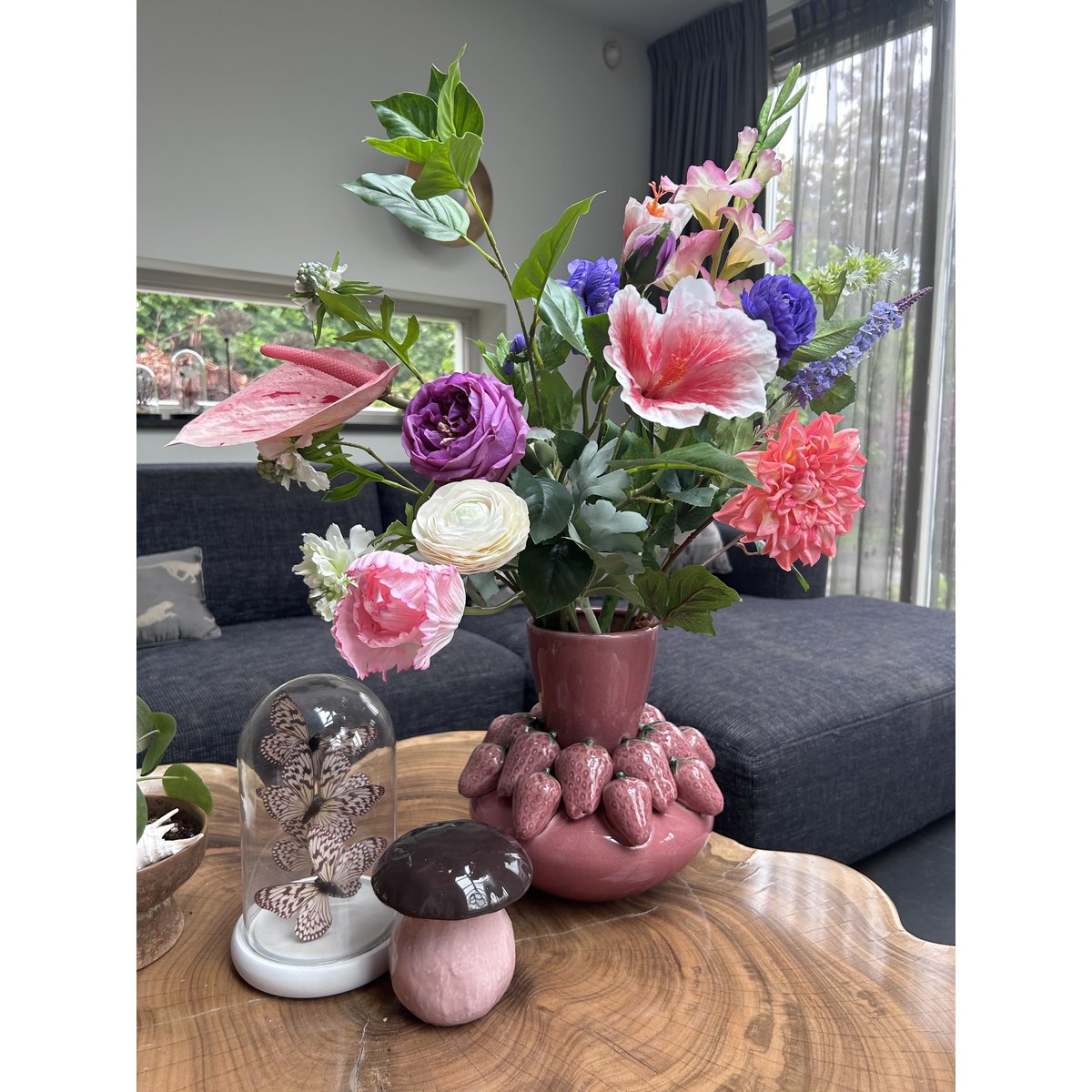 Hand Made strawberry Juice Vase H23cm