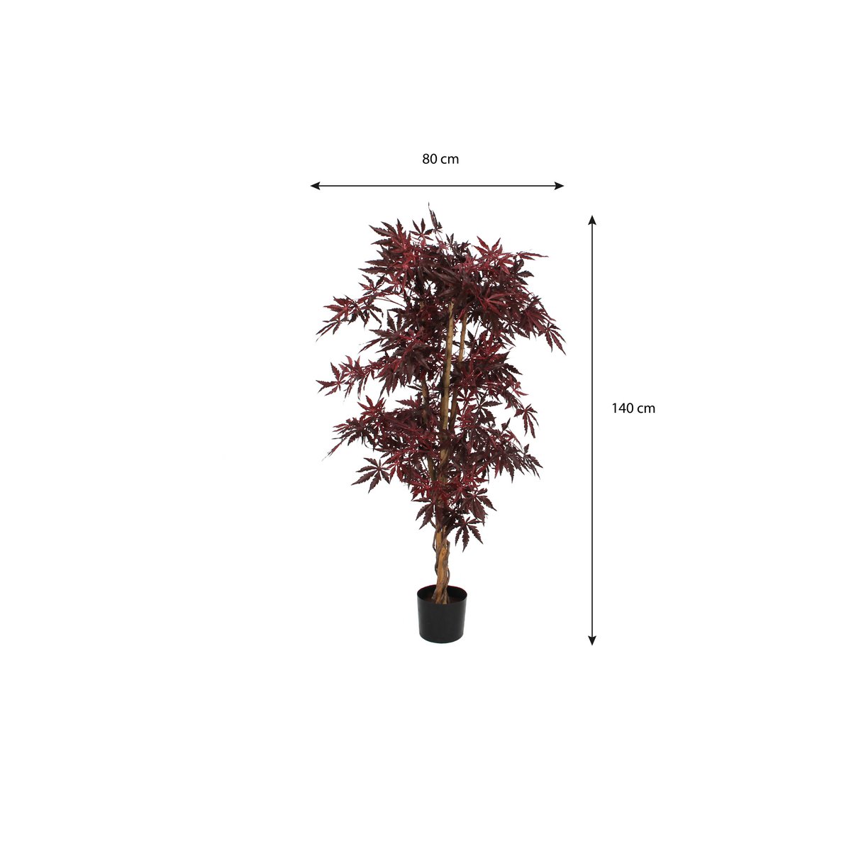 Esdoorn Kunstplant - H140 x Ø80 cm - rood