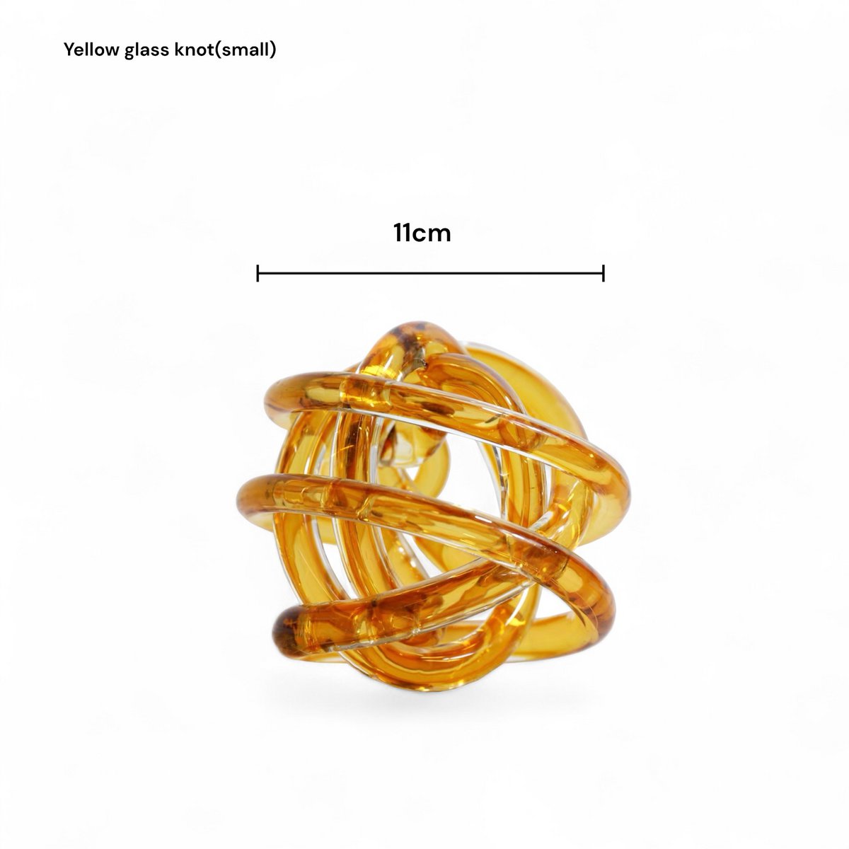 Gele glasknoop (klein) Diameter: 11cm