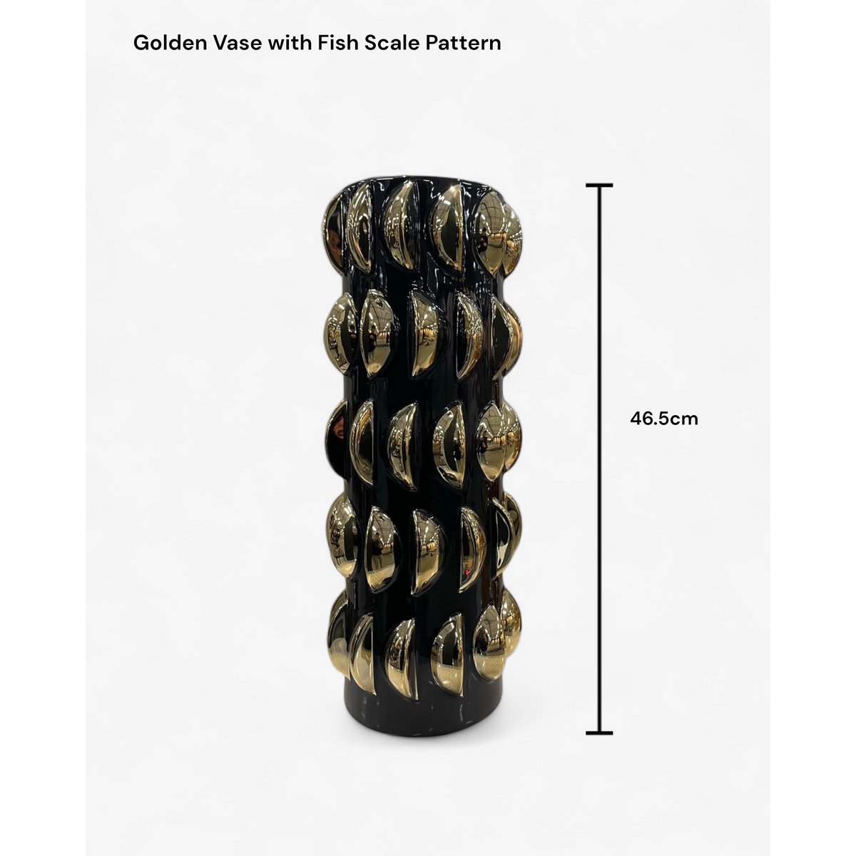Gouden vaas met visschaalpatroon xl
