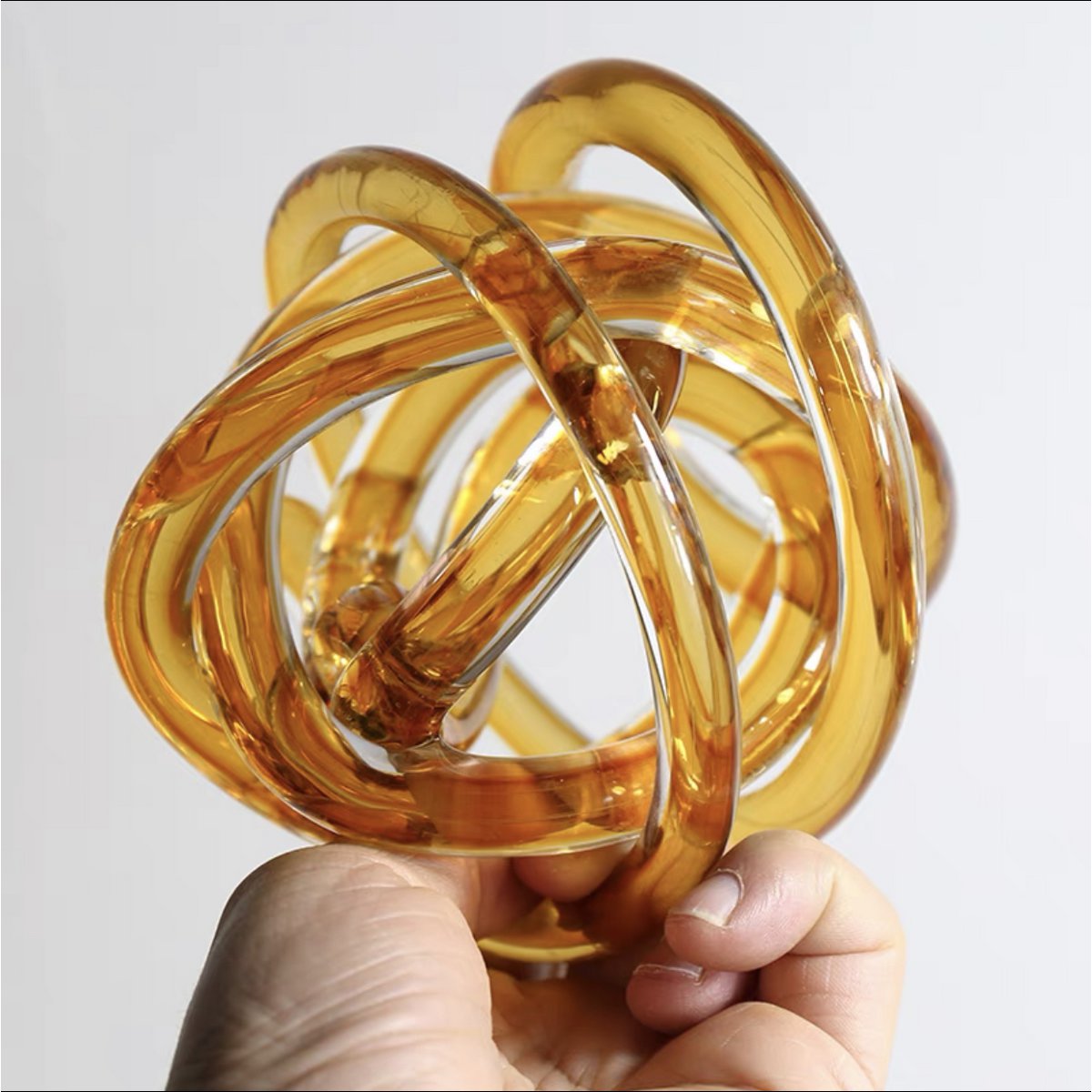 Gele glasknoop (klein) Diameter: 11cm