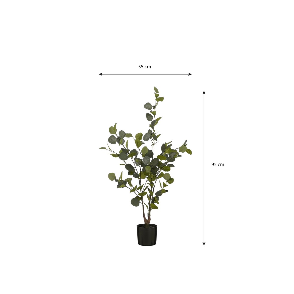 Eucalyptus Kunstplant in Bloempot - H95 x Ø55 cm - Groen