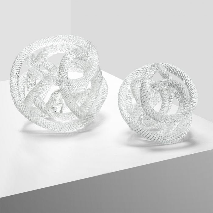 Groot geknoopt glassculptuur (L) Diameter 20cm