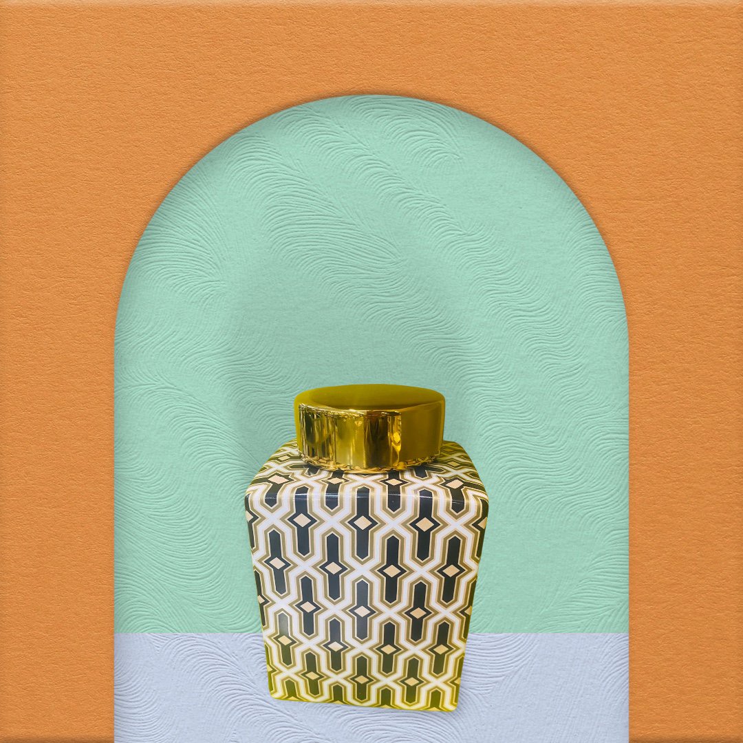 Zwart gouden pot (klein formaat: H21* B*14 D*14)