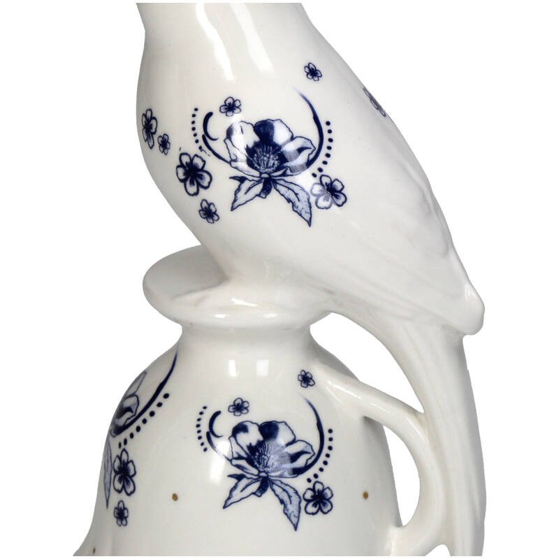 Kaarshouder - Vogelporselein - Delfts blauw ↑ 21 cm