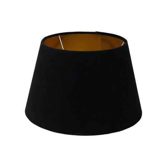HSM Collection-Ronde Lampenkap Conisch-ø28-ø40x25-Zwart/Goud-Stof