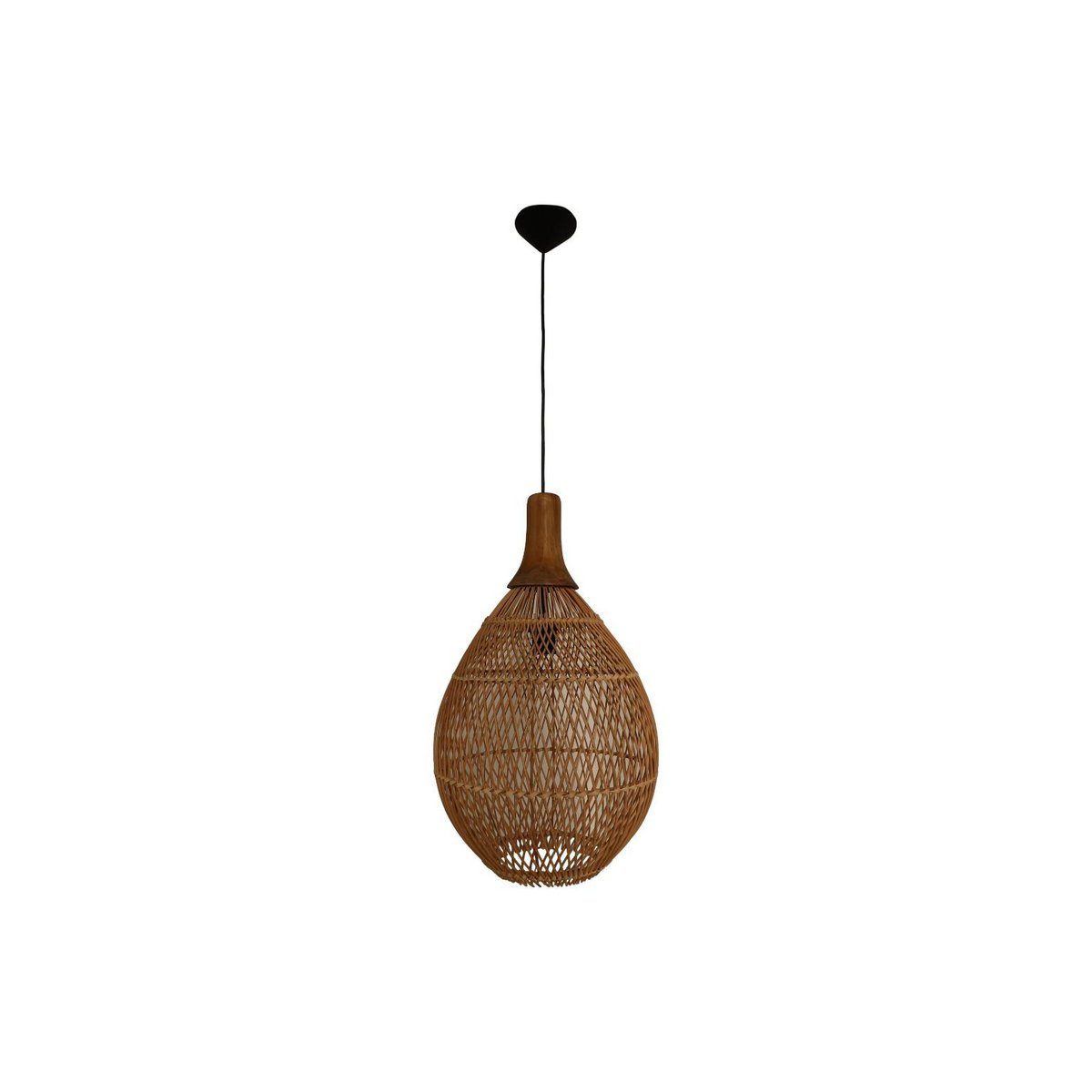 HSM Collection-Hanglamp-34x34x58-Naturel-Rotan/Teak