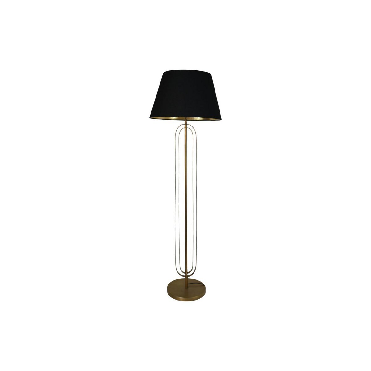 HSM Collection-Ronde Lampenkap Conisch-ø35-ø52x32-Zwart/Goud-Stof
