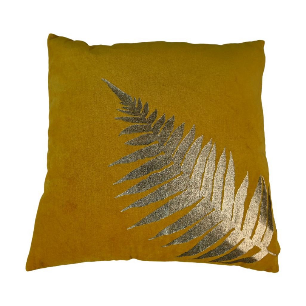 HSM Collection-Sierkussen Met Print-45x45-Geel/Goud-Stof