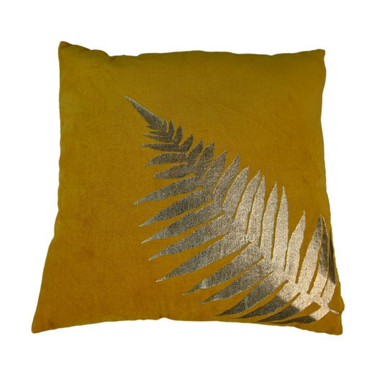 HSM Collection-Sierkussen Met Print-45x45-Geel/Goud-Stof