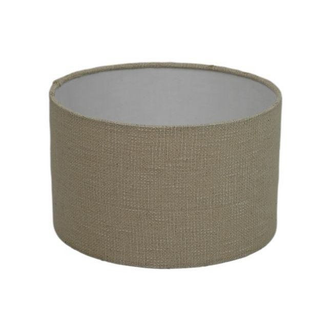 HSM Collection-Ronde Lampenkap-ø32x20-Wit-Jute/Wol
