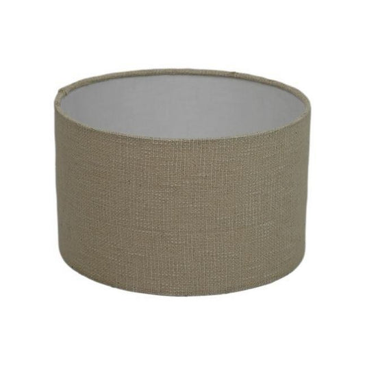 HSM Collection-Ronde Lampenkap-ø32x20-Wit-Jute/Wol