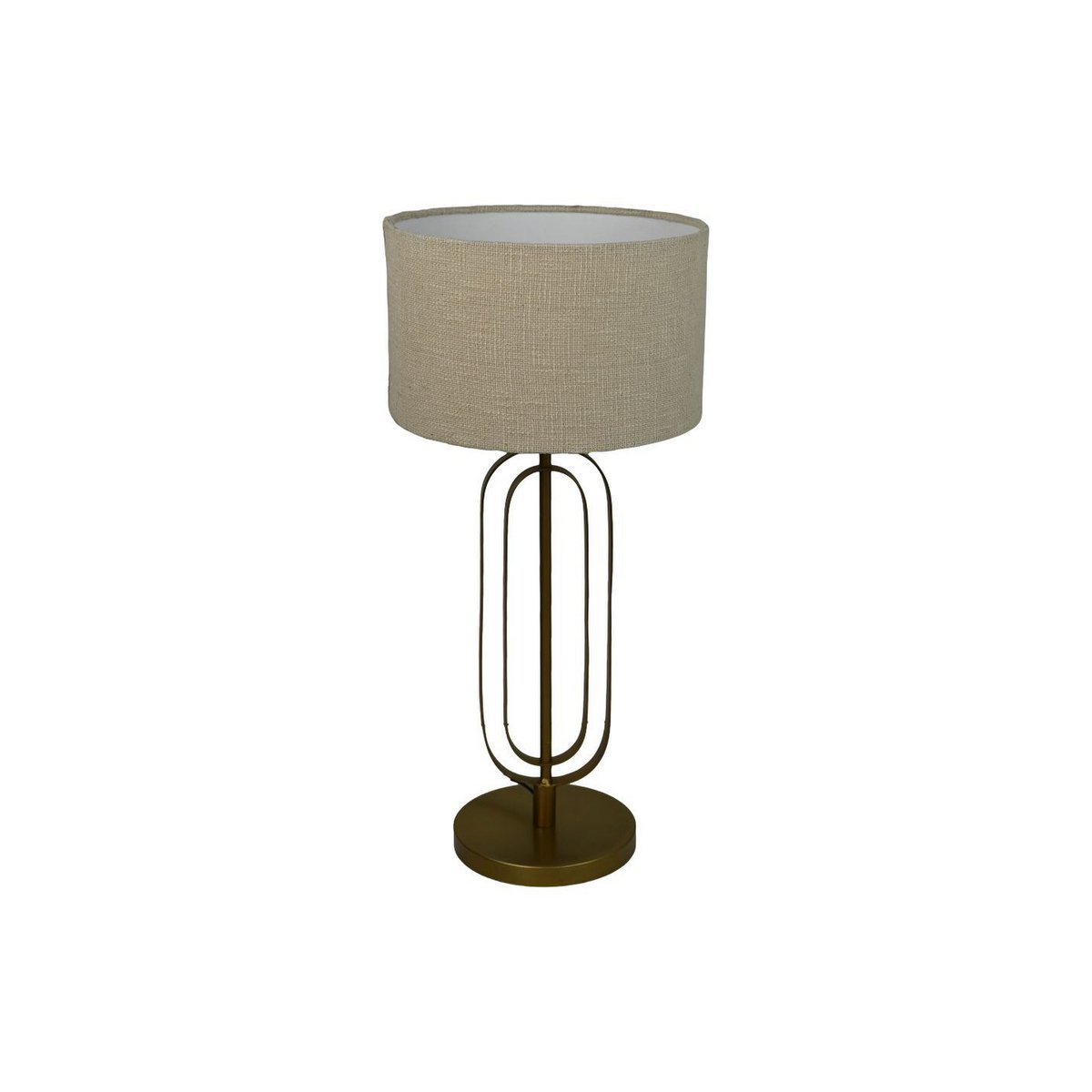 HSM Collection-Ronde Lampenkap-ø32x20-Wit-Jute/Wol