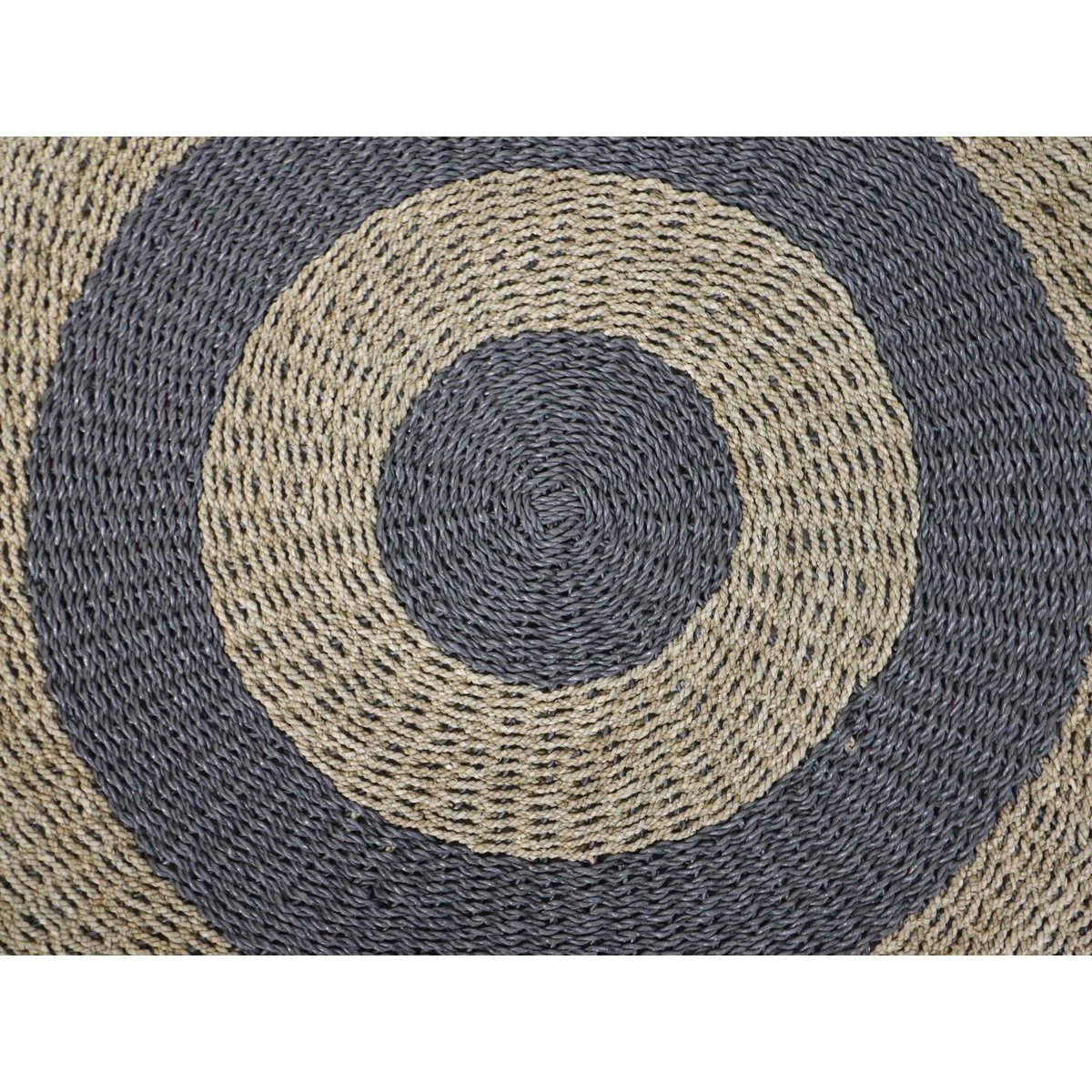 HSM Collection-Vloerkleed -ø120-Naturel/Grijs-Raffia/Zeegras