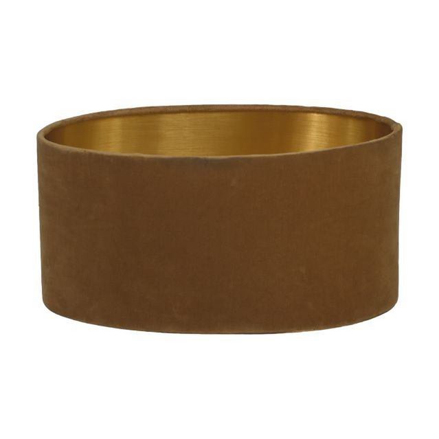 HSM Collection-Ovale Lampenkap-ø38x19-Beige/Goud-Stof