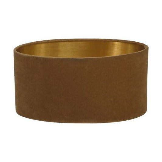 HSM Collection-Ovale Lampenkap-ø38x19-Beige/Goud-Stof