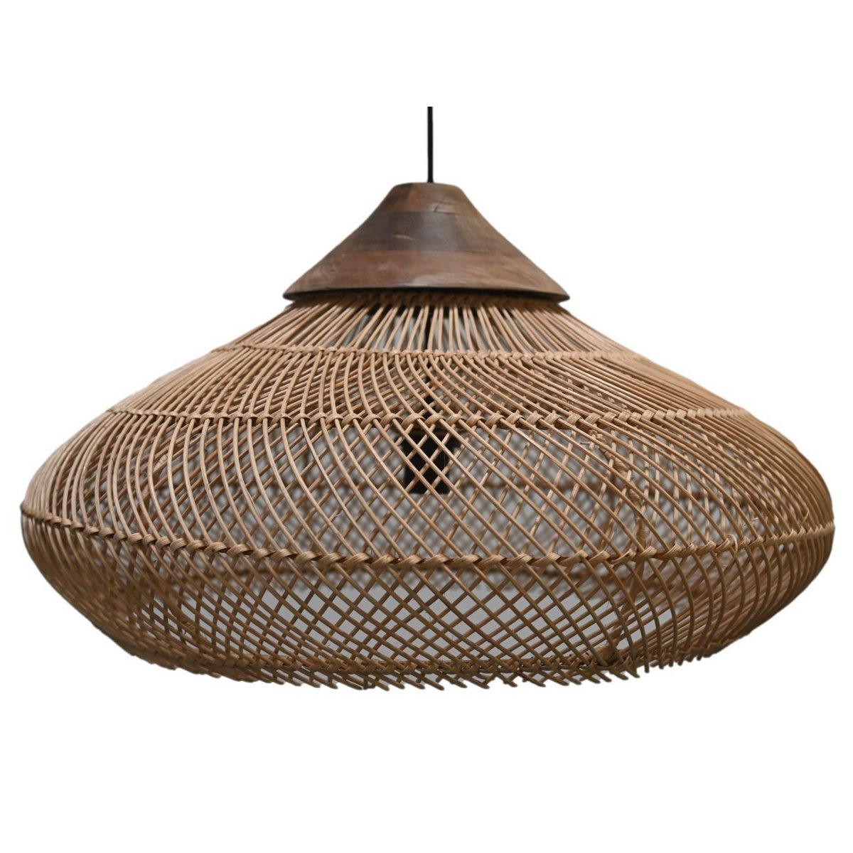 HSM Collection-Hanglamp-65X65X40-Naturel-Rotan/Teak