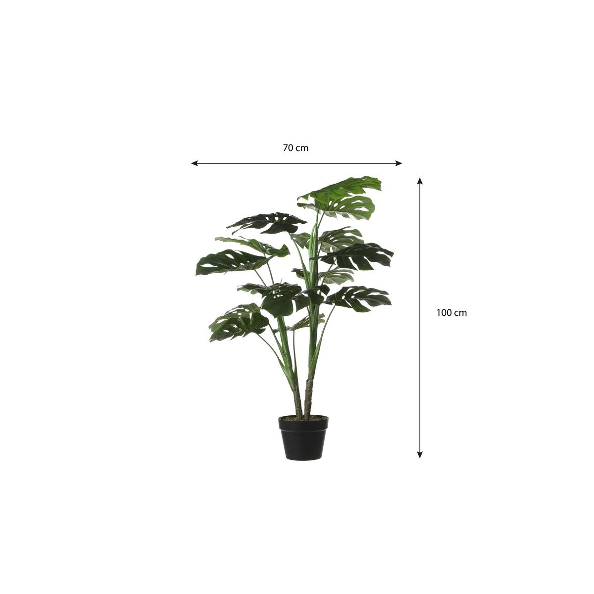 Monstera Kunstplant - H100 x Ø70 cm - Groen
