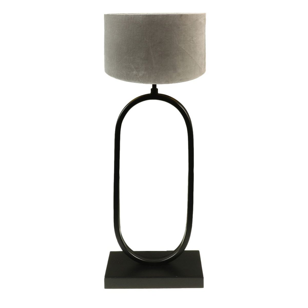 HSM Collection-Ronde Lampenkap-25x25x18-Licht Grijs-Stof