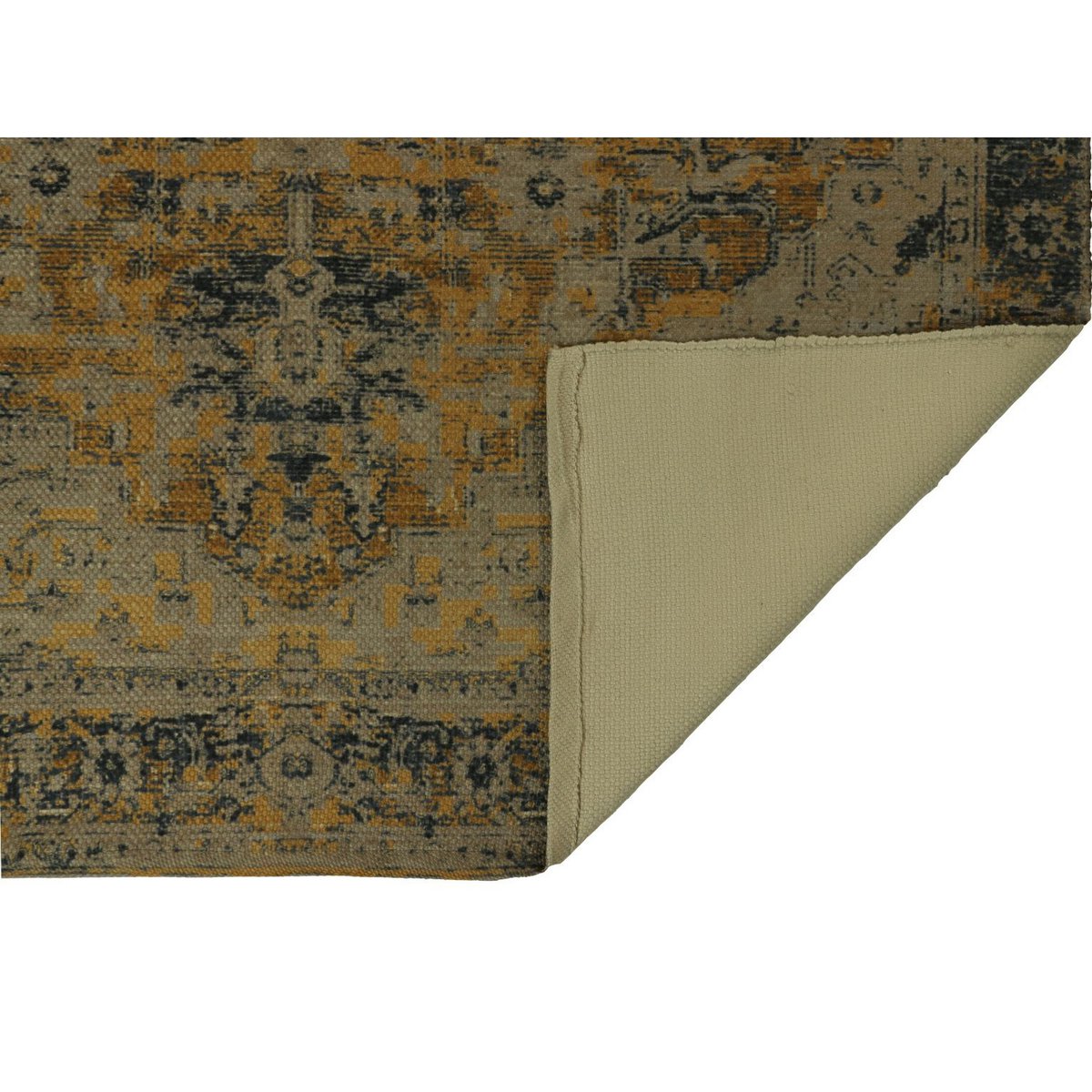 HSM Collection-Vloerkleed Vintage klassiek -160x230-Geel/Grijs-Polyester
