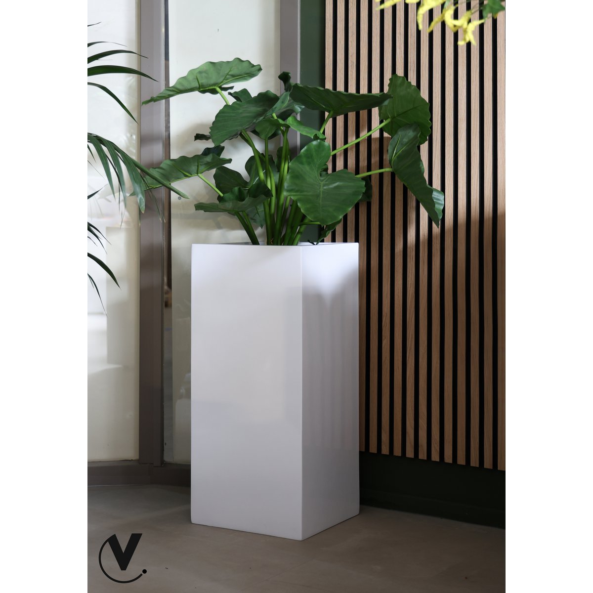 Zuil/Plantenbak - Mont Blanc shiny white L35 x B35 x H80cm