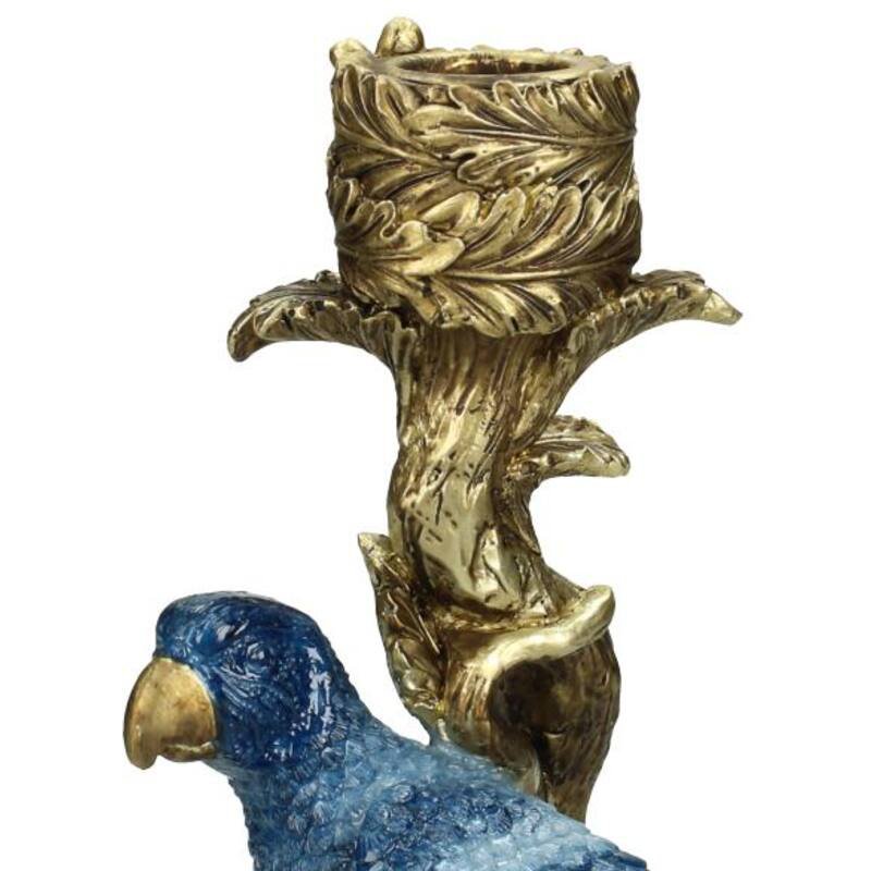 Kaarshouder - Blauwe Papegaai ↑ 26 cm