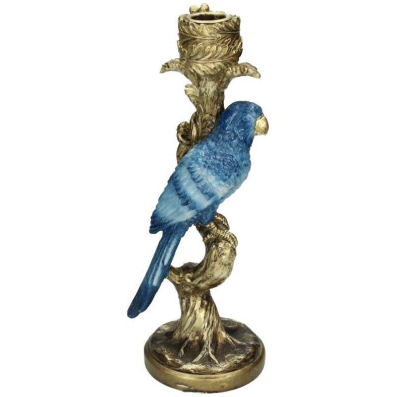 Kaarshouder - Blauwe Papegaai ↑ 25 cm