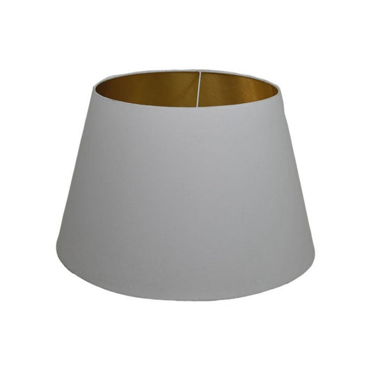 HSM Collection-Ronde Lampenkap Conisch-ø35-ø52x32-Wit/Goud-Katoen