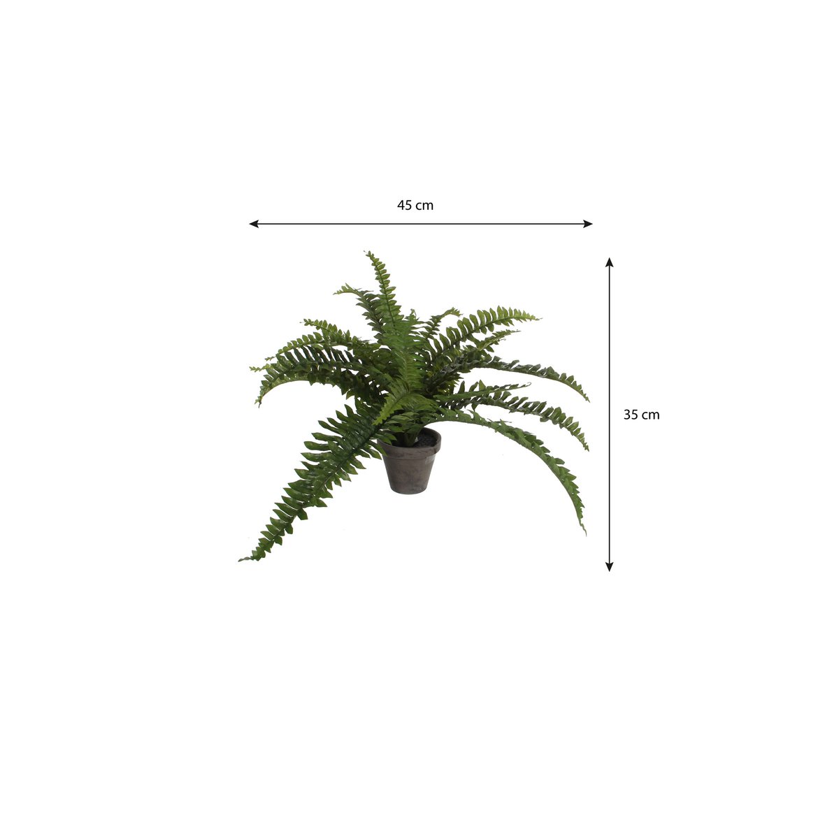 Boston Varen Kunstplant in Bloempot Stan - H35 x Ø45 cm - Groen