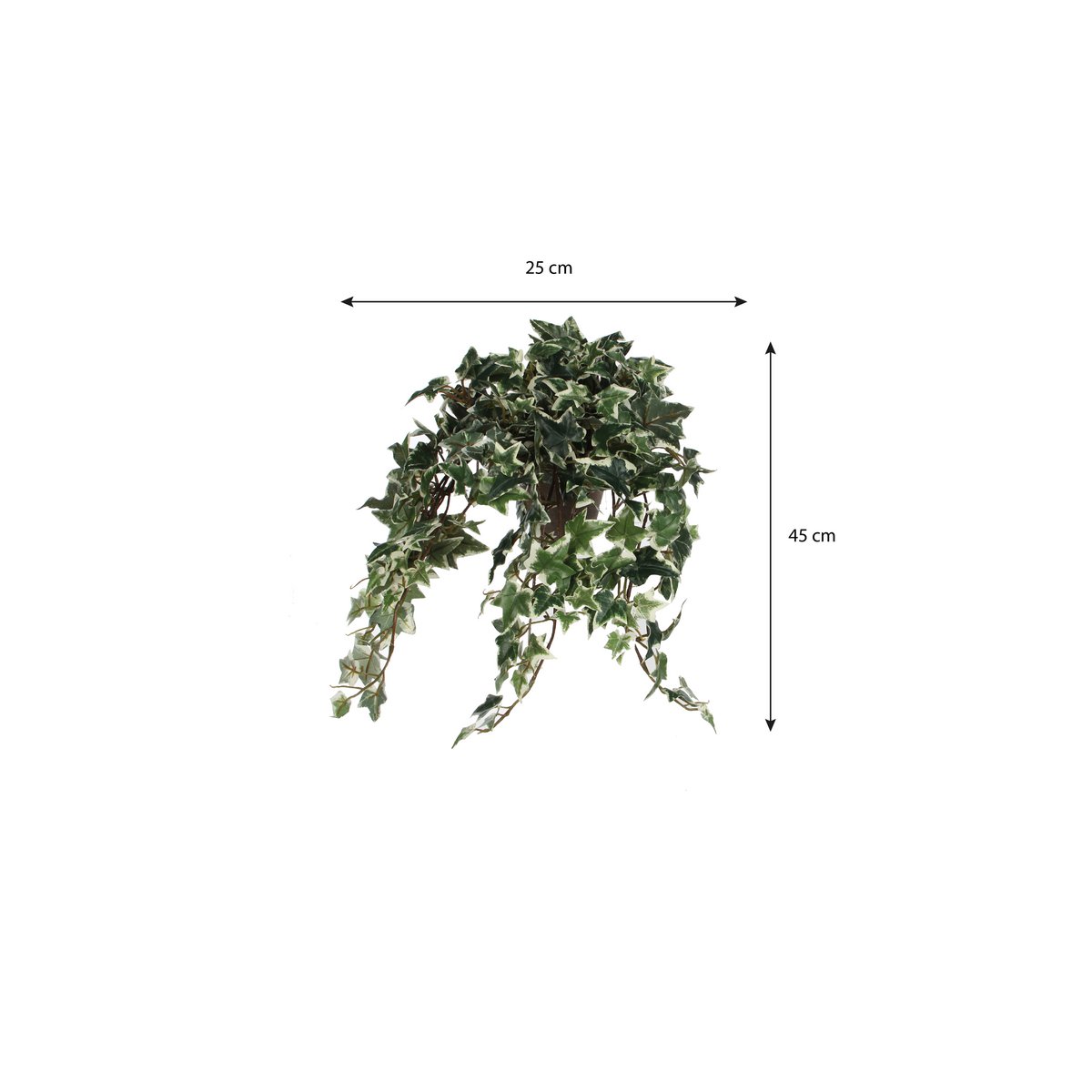 Hedera Kunstplant in Bloempot Stan - H45 x Ø25 cm - Groen Bont