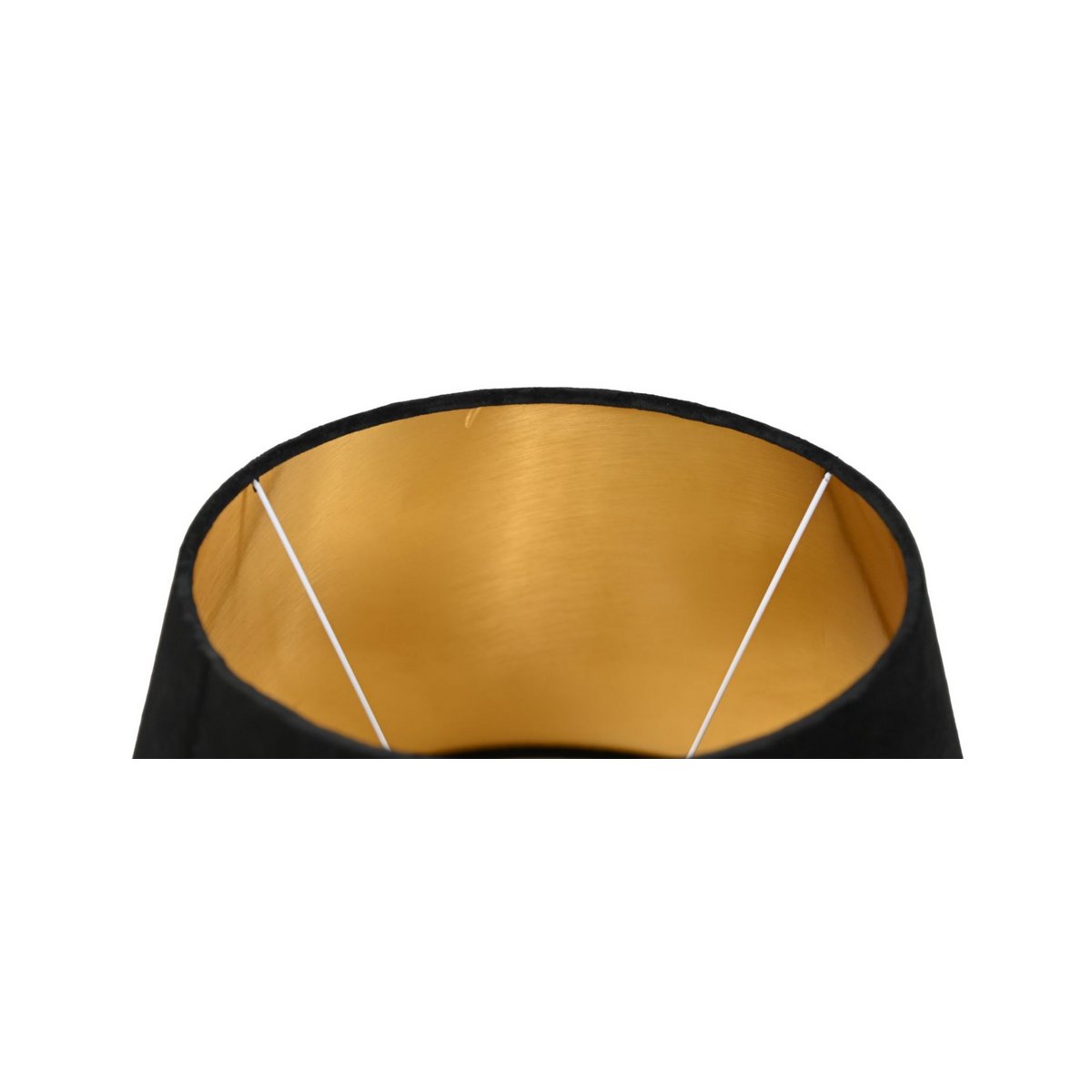 HSM Collection-Ronde Lampenkap Conisch-ø28-ø40x25-Zwart/Goud-Stof