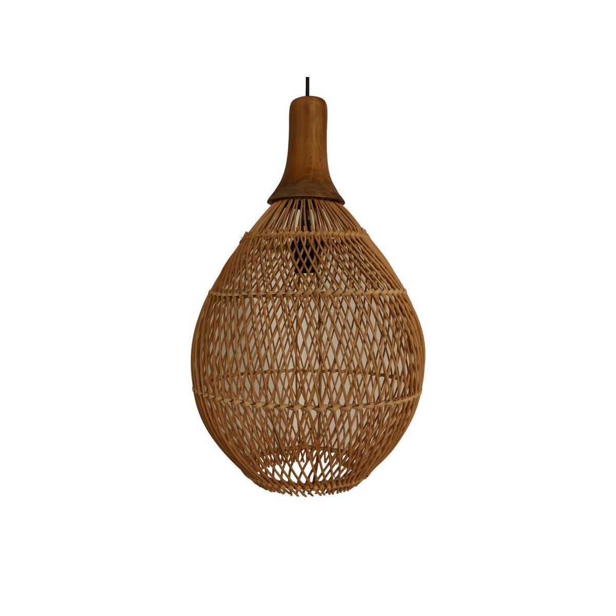 HSM Collection-Hanglamp-34x34x58-Naturel-Rotan/Teak