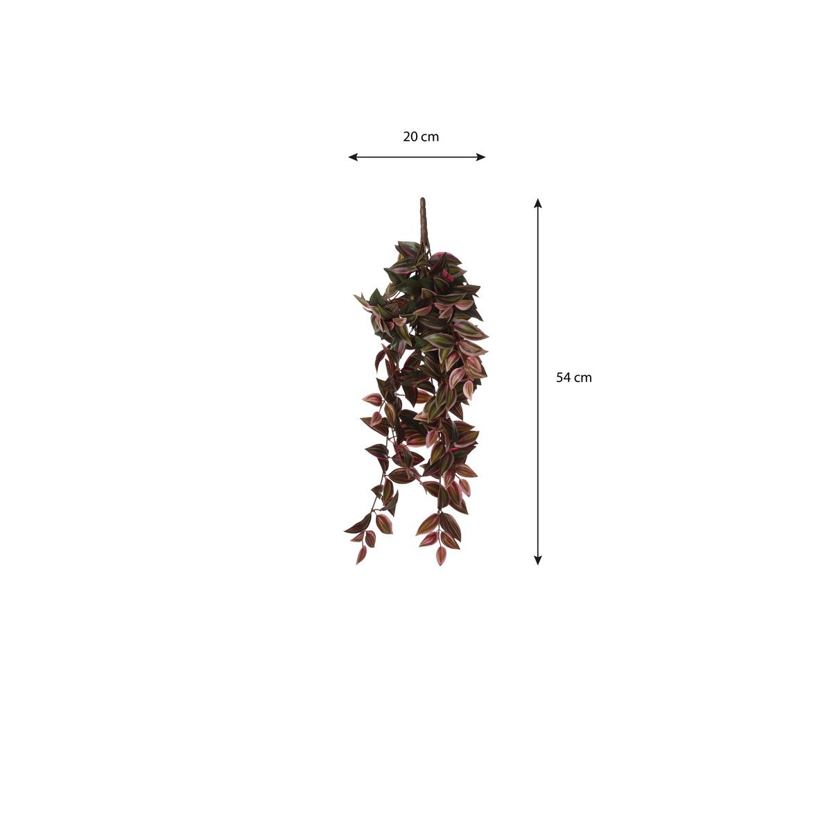 Tradescantia Kunst Hangplant - L15 x B20 x H54 cm - Bordeaux