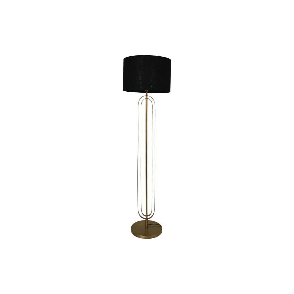 HSM Collection-Ronde Lampenkap-ø42x28-Zwart-Jute