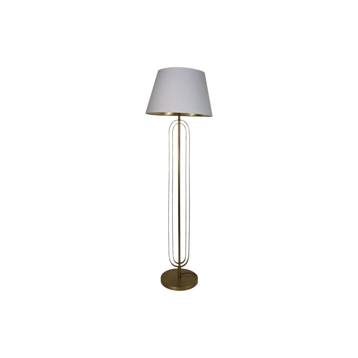HSM Collection-Ronde Lampenkap Conisch-ø35-ø52x32-Wit/Goud-Katoen