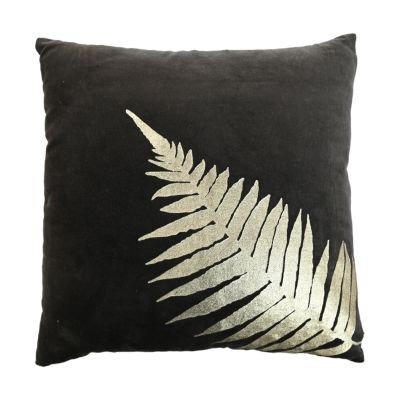 HSM Collection-Sierkussen Met Print-1-45x45-Zwart/Goud-Stof