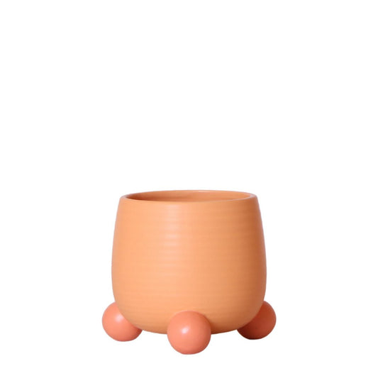Kolibri Home | Rolling peach bloempot - Peach kleurige keramieken sierpot Ø9cm
