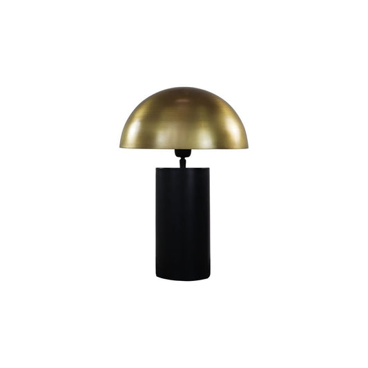 HSM Collection-Tafellamp Met Kap-30x30x45-Zwart/Goud-Metaal