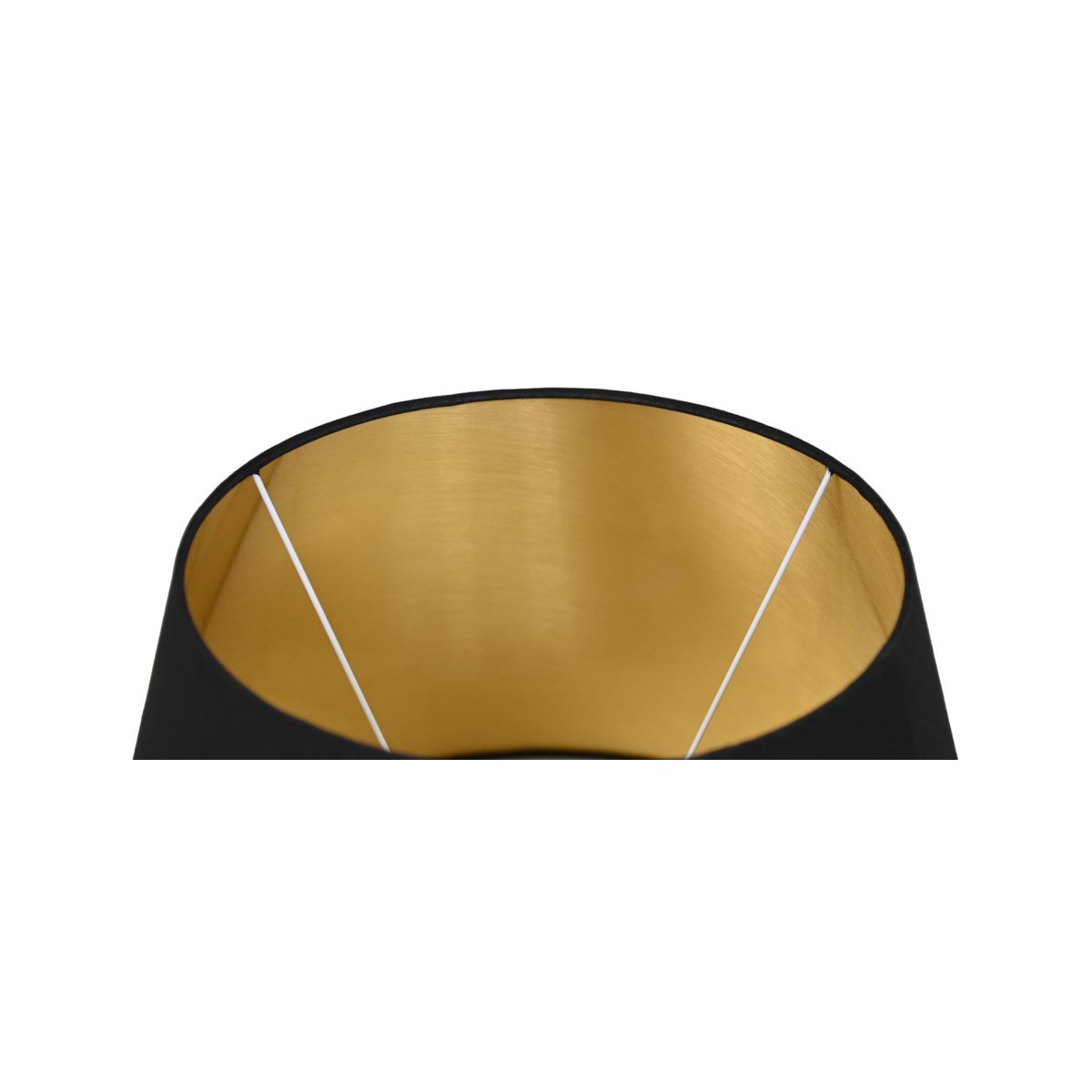 HSM Collection-Ronde Lampenkap Conisch-ø35-ø52x32-Zwart/Goud-Katoen
