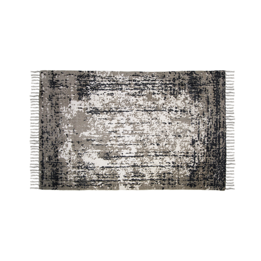 HSM Collection-Vloerkleed -180x120x0,35-Blauw/Beige-Katoen