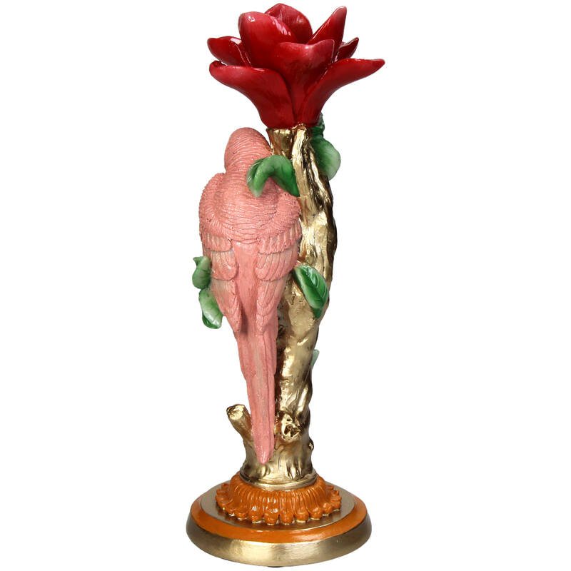 Kaarshouder - Roze Papegaai ↑ 26 cm