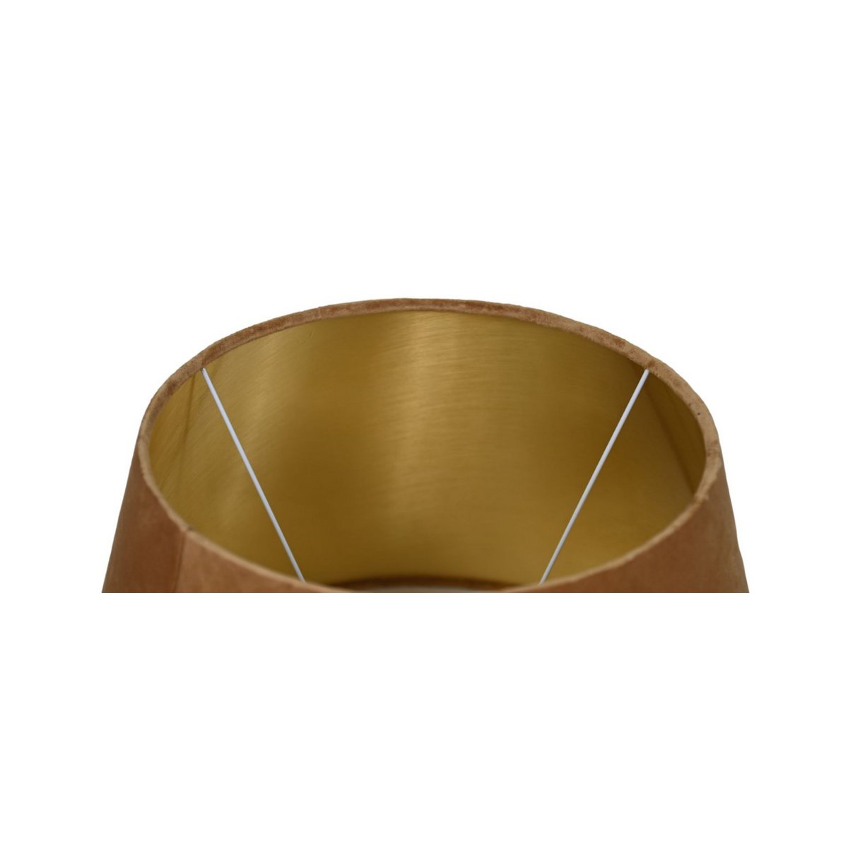HSM Collection-Ronde Lampenkap Conisch-ø35-ø52x32-Beige/Goud-Stof