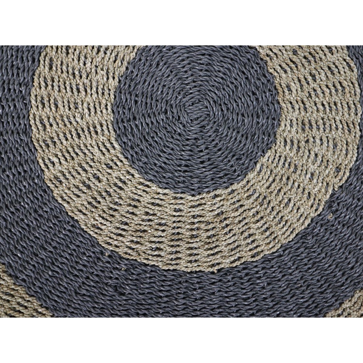 HSM Collection-Vloerkleed -ø100-Naturel/Grijs-Raffia/Zeegras