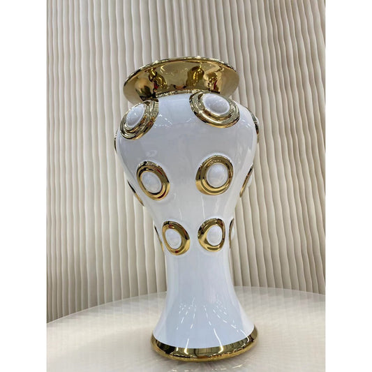 Gouden 4 cirkelvaas XL（CV11620-14wit wit)
