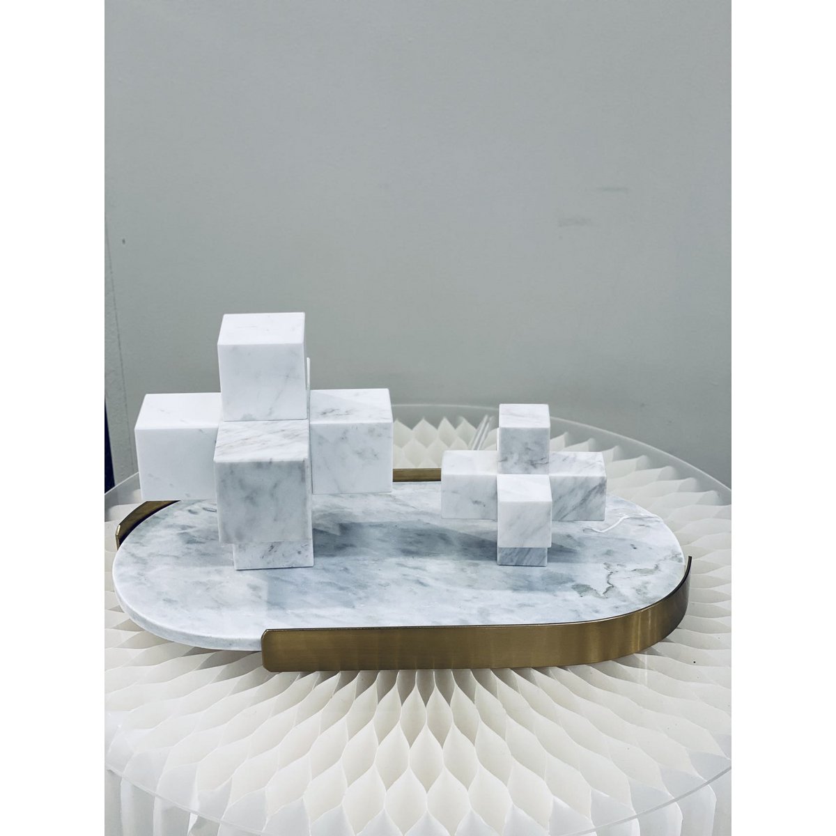 Licht luxe modern eenvoudig marmeren kruis wit klein formaat: 9cm*9cm*9cm