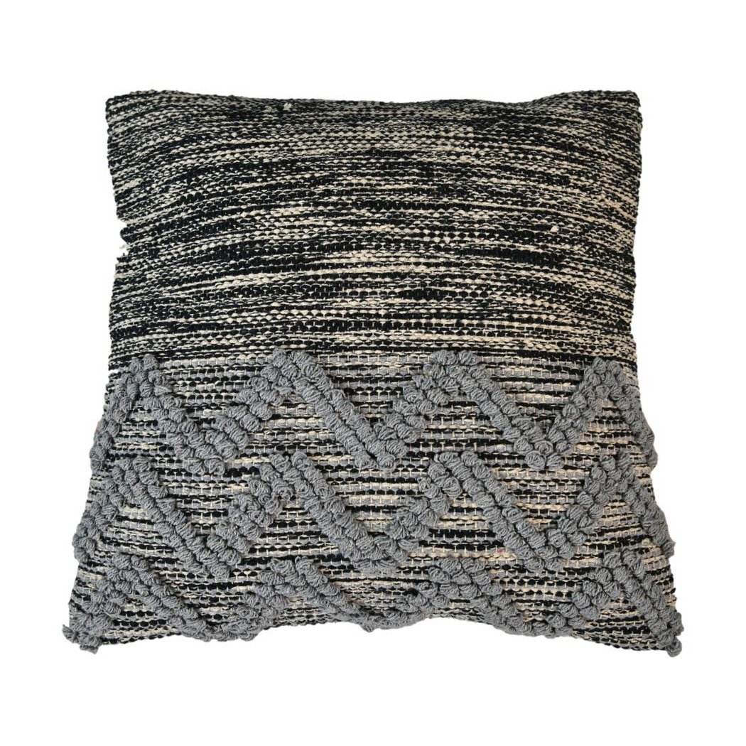HSM Collection-Sierkussen -45x45-Grijs/Zwart-Katoen